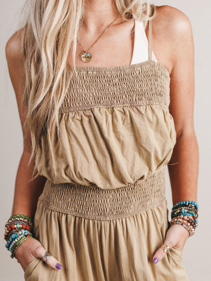 Tara Wide Leg Jumpsuit - Taupe