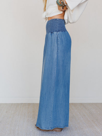 Free Falling Wide Leg Pants - Denim