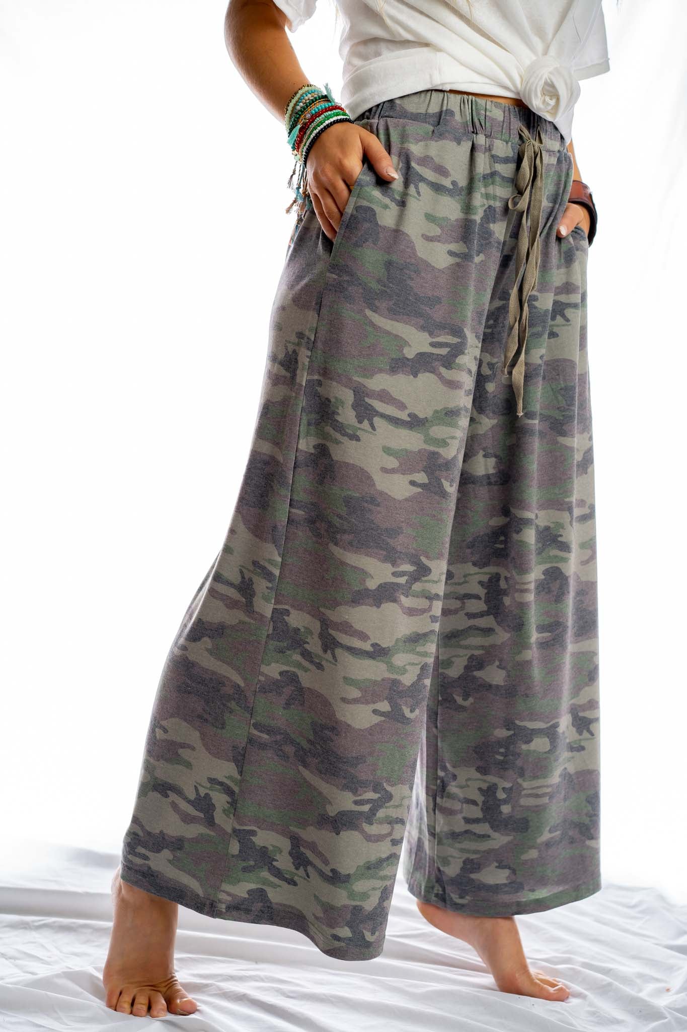 Calling All Camo Lounge Pants - Olive - Pre Order