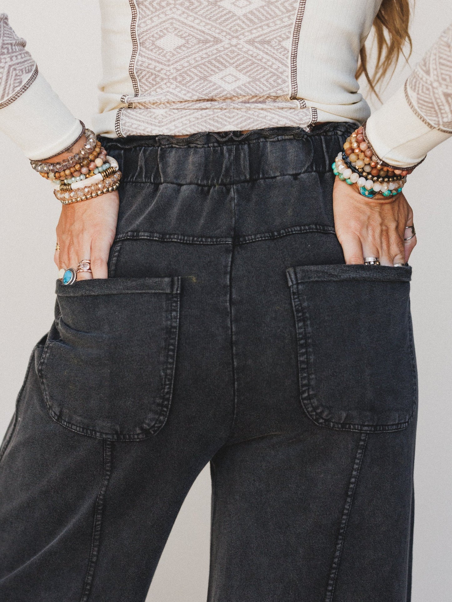 Lucky One Wide Leg Full Pant - Black
