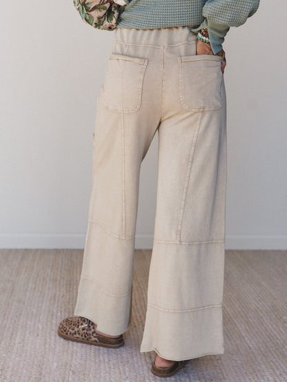 Lucky One Wide Leg Full Pant - Light Mocha