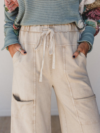 Lucky One Wide Leg Full Pant - Light Mocha