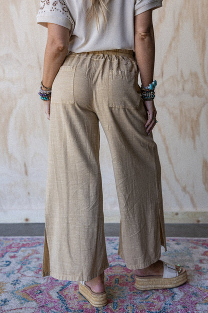 Dream Awake Wide Leg Pants - Yellow
