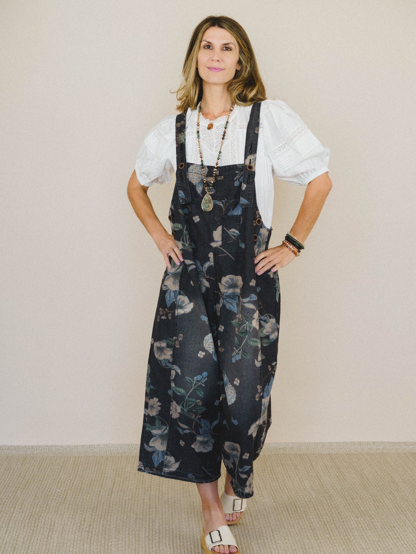 High Hopes Slouchy Denim Overalls - Black Denim