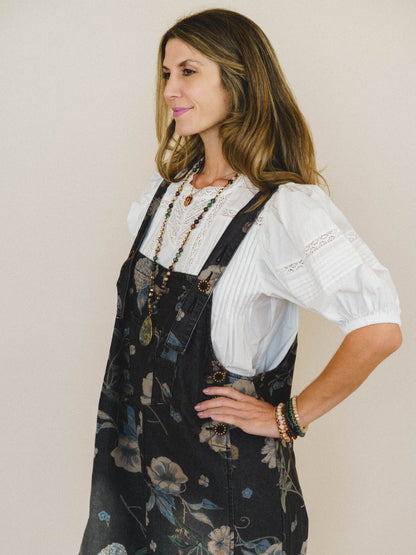 High Hopes Slouchy Denim Overalls - Black Denim
