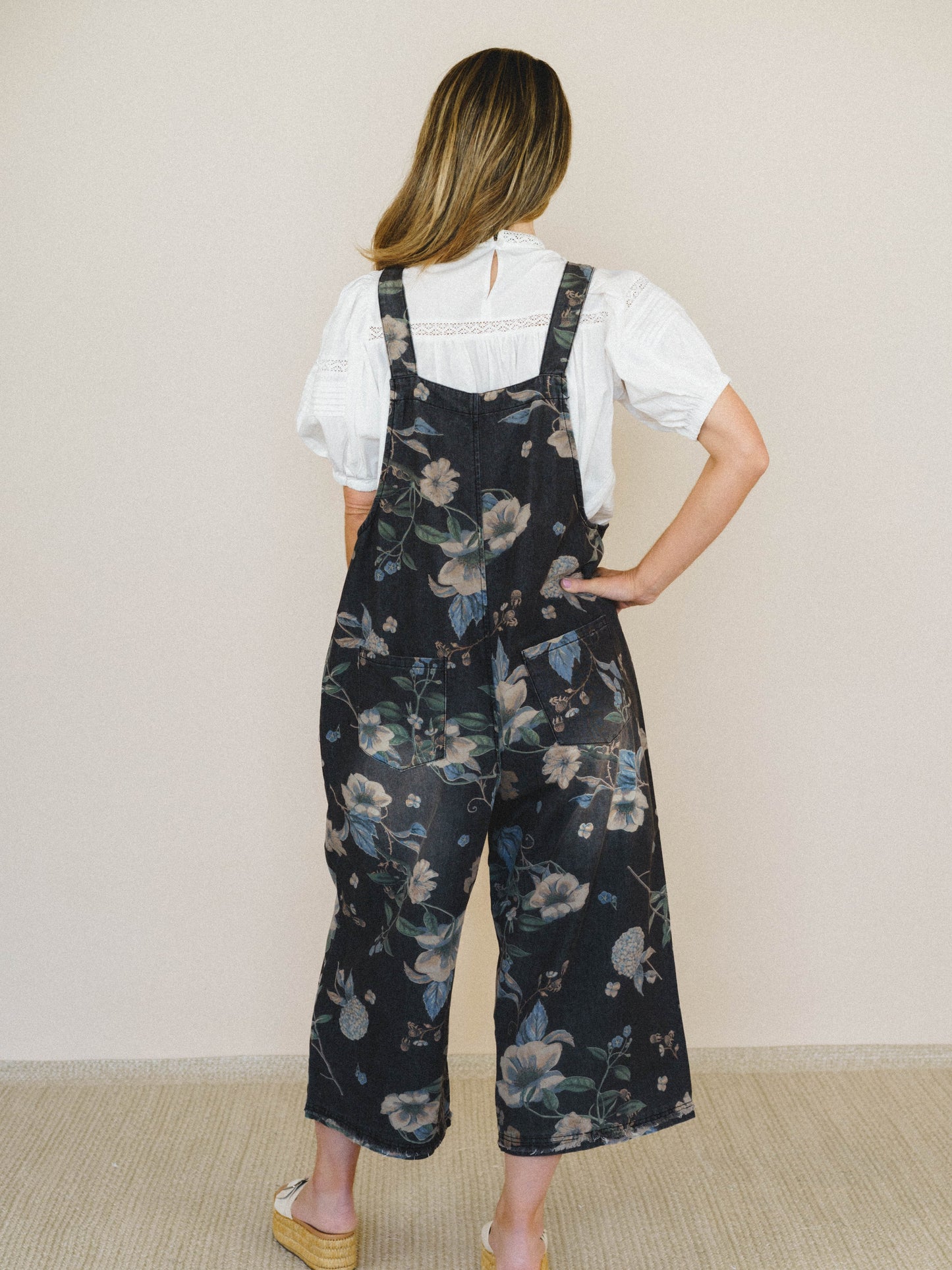 High Hopes Slouchy Denim Overalls - Black Denim