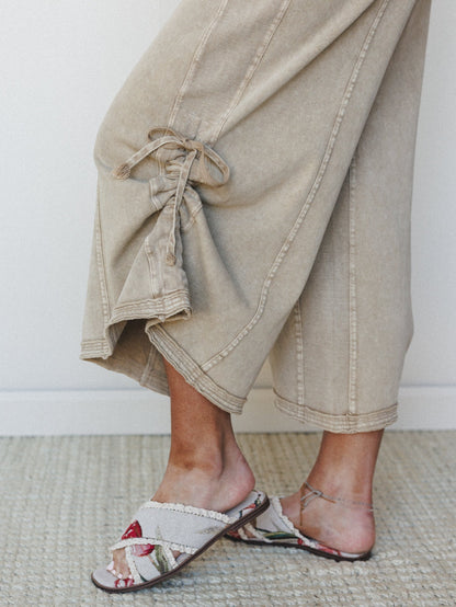 Turning Point Washed Cargo Jumpsuit - Latte