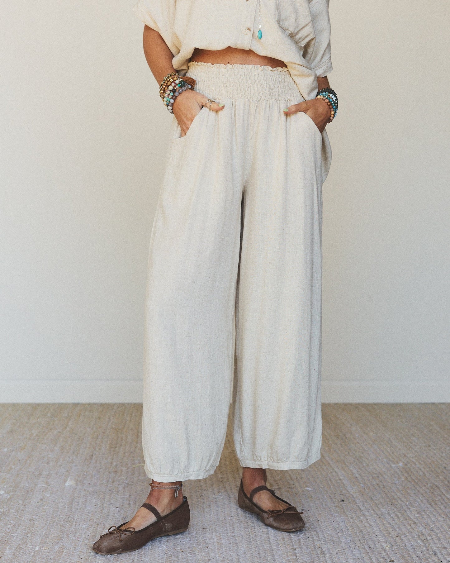 Pure Soul Linen Pants - Oatmeal