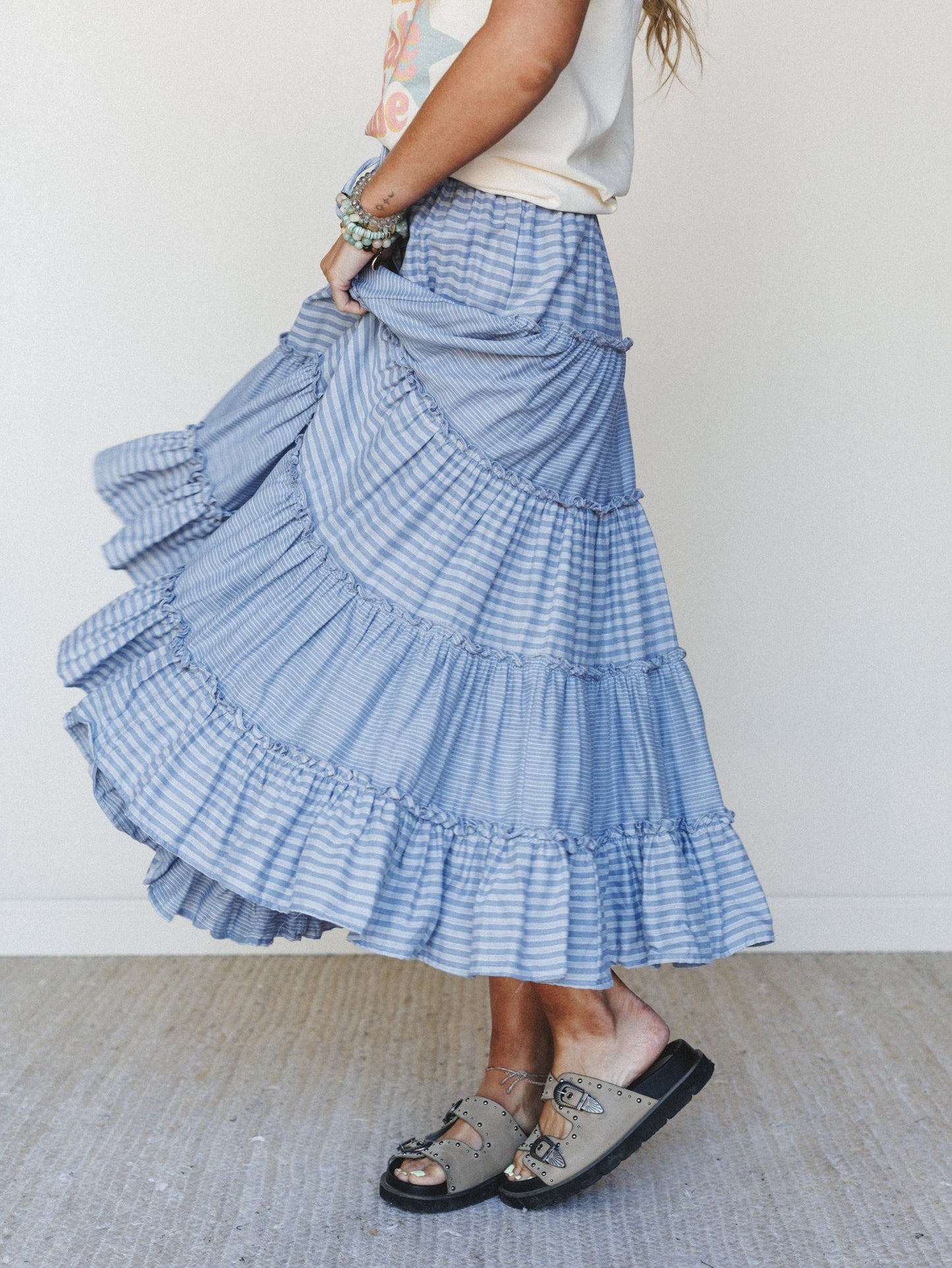 Twirling Affairs Maxi Skirt - Blue