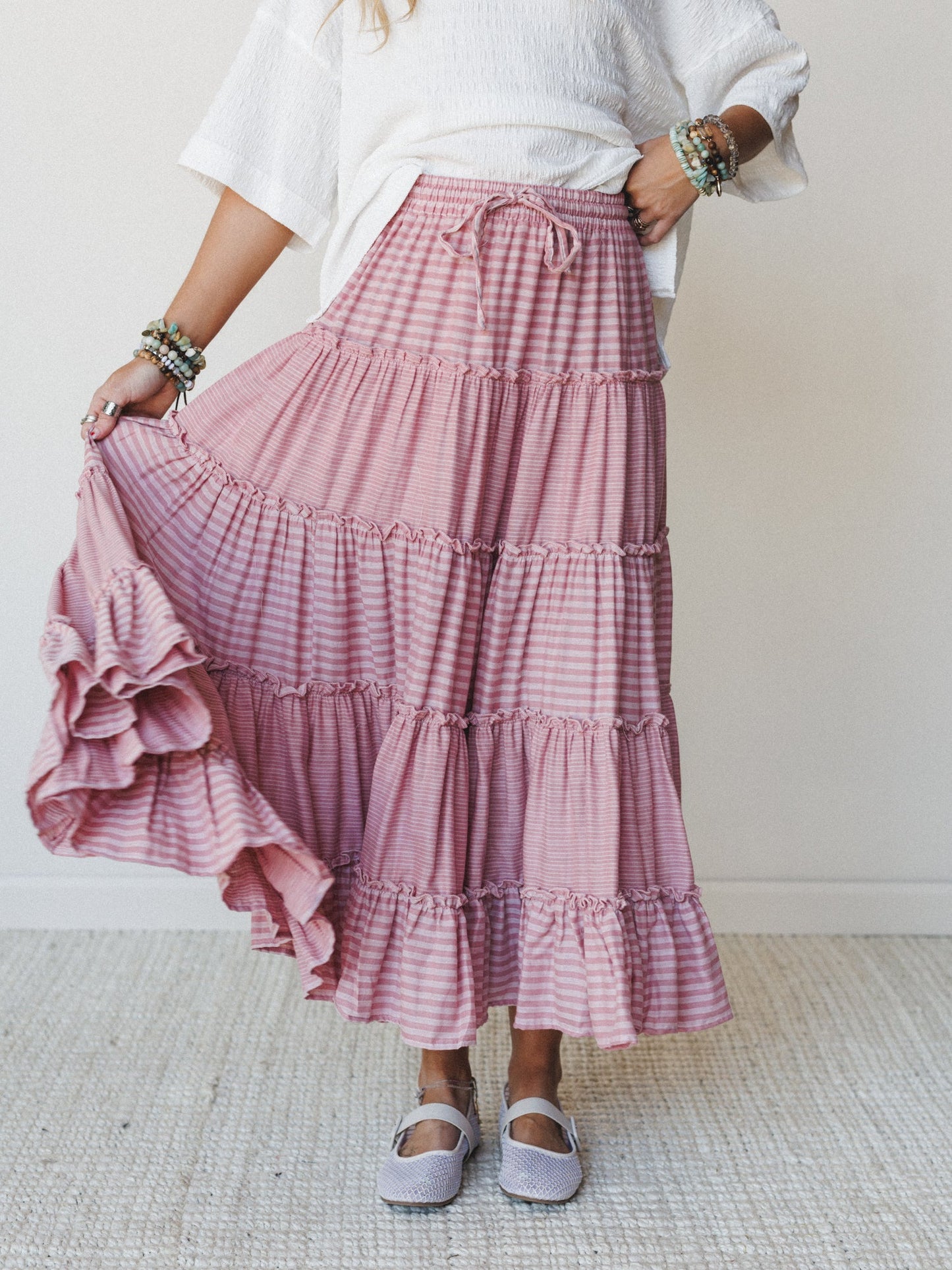 Twirling Affairs Maxi Skirt - Pink