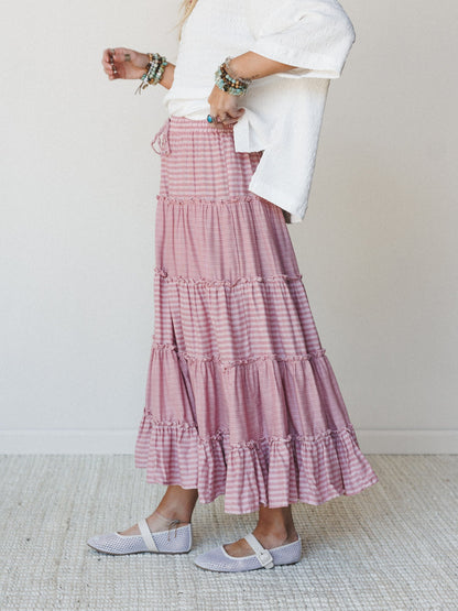 Twirling Affairs Maxi Skirt - Pink
