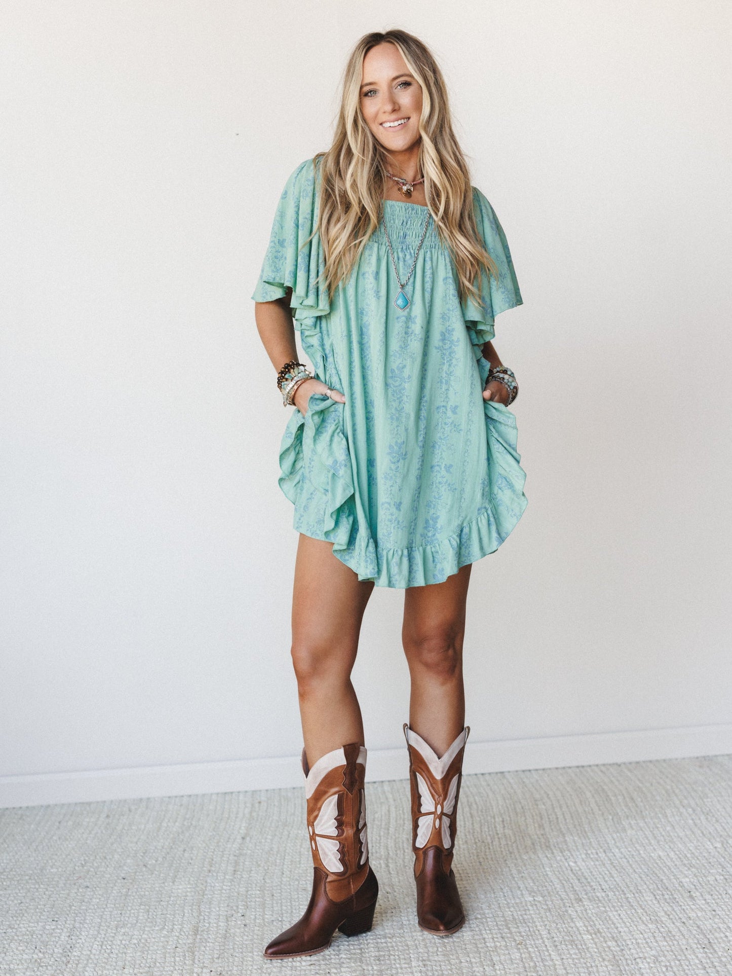 Goldie Floral Romper - Sage