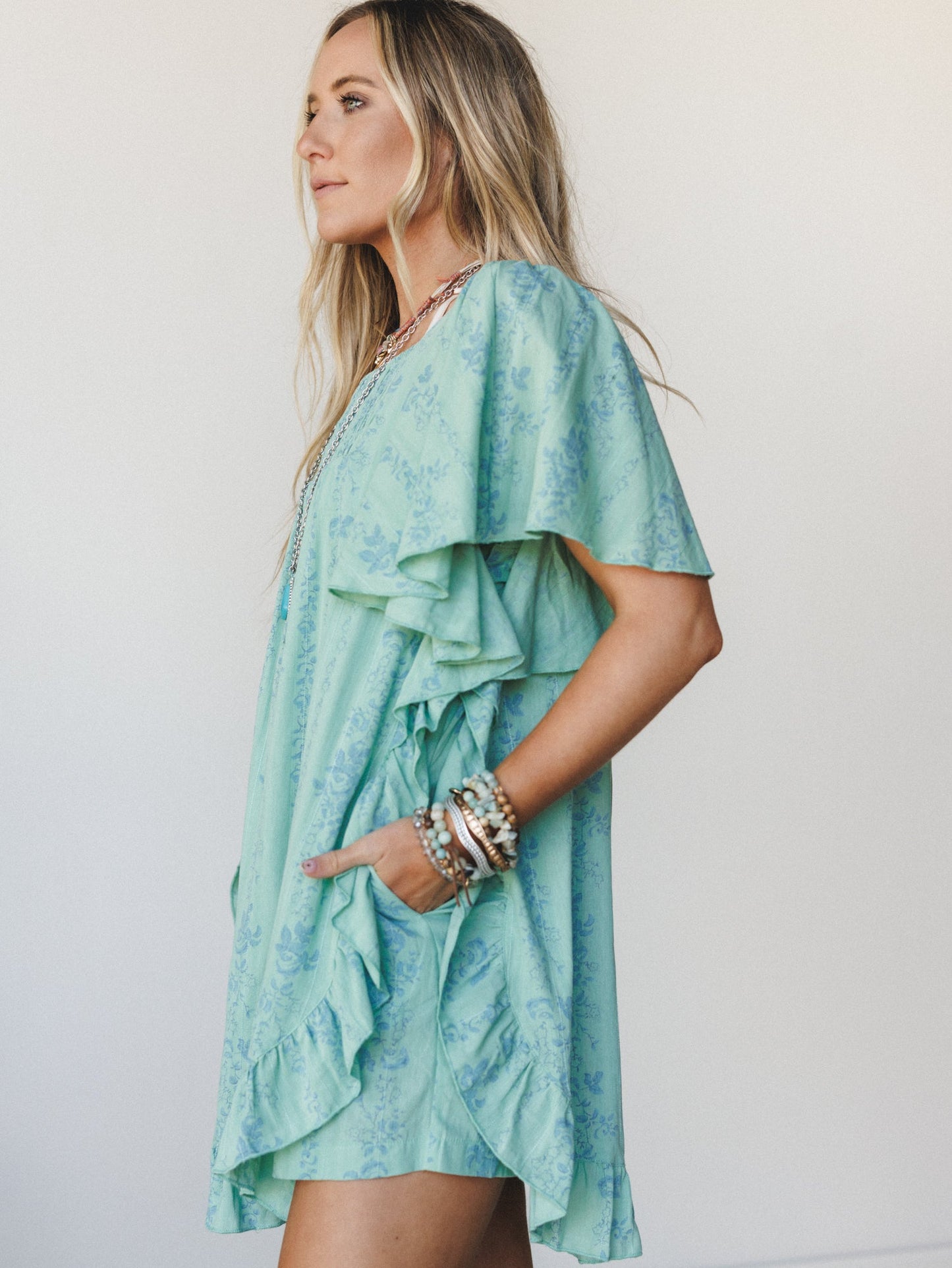 Goldie Floral Romper - Sage