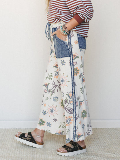 Fable Floral Pants - Ecru