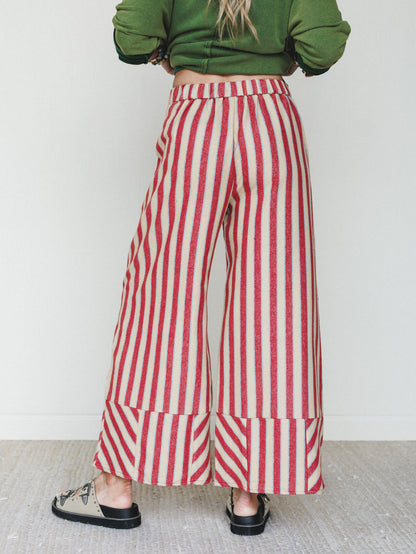 Star of the Sun Striped Pants - Red