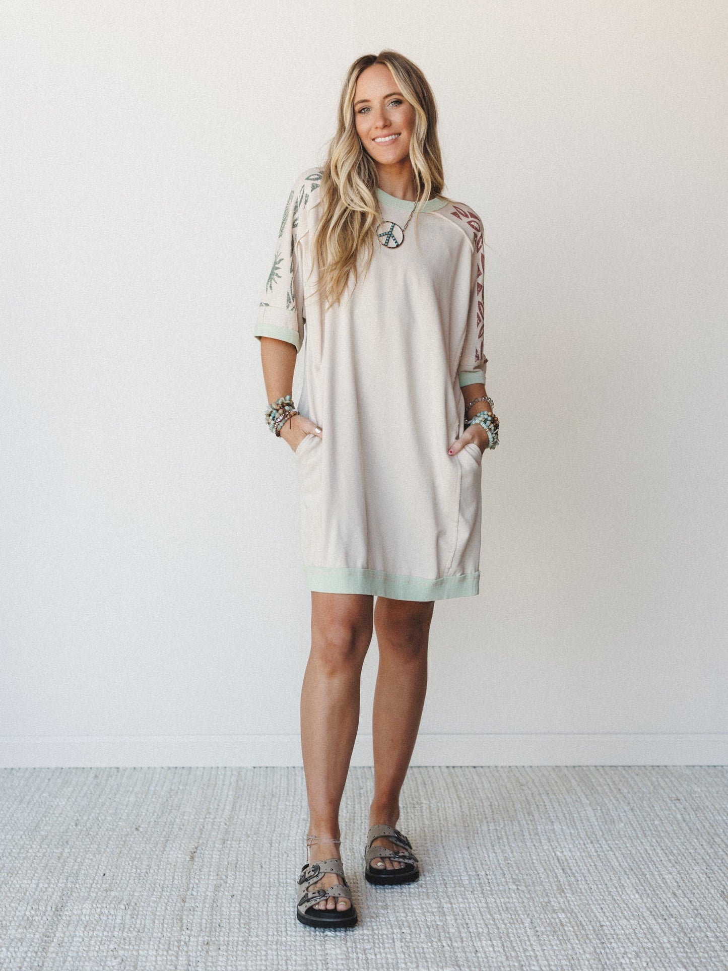 South Beach Sands Tee Dress - Oatmeal