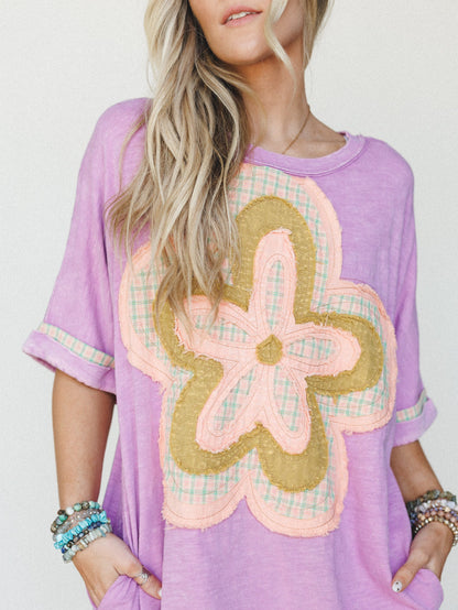 Flower Power Tee Dress - Orchid