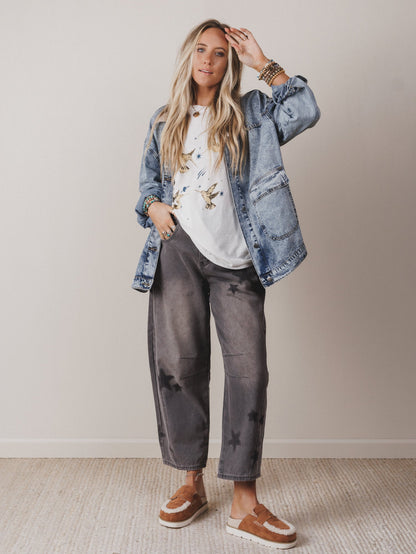 Star Walk Barrel Jeans - Black