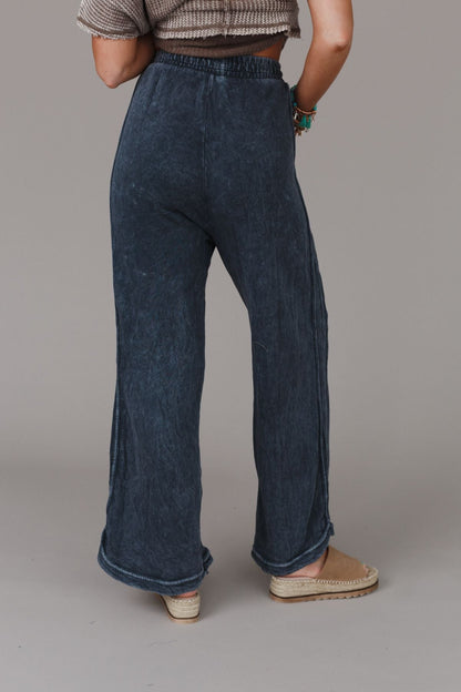 So Comfy Wide Leg Pant Full Length - Navy