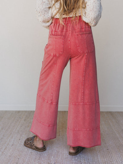 Lucky One Wide Leg Full Pant - Red