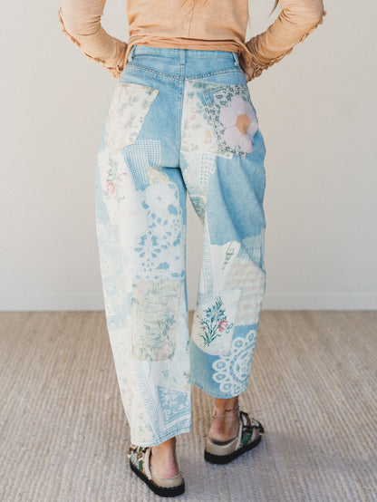 Passport Ready Mix Print Pants - Denim
