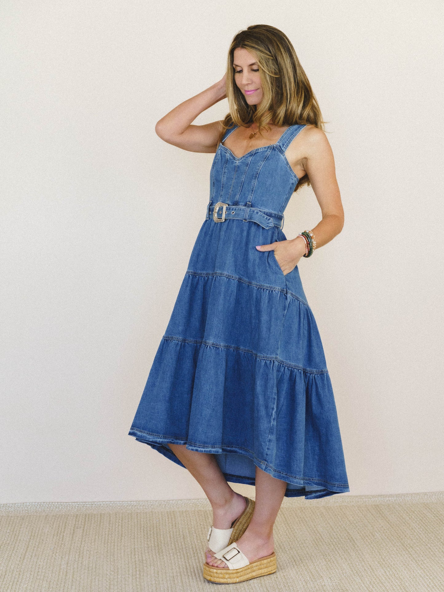 Denim Meadows Dress - Washed Cobalt