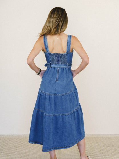 Denim Meadows Dress - Washed Cobalt