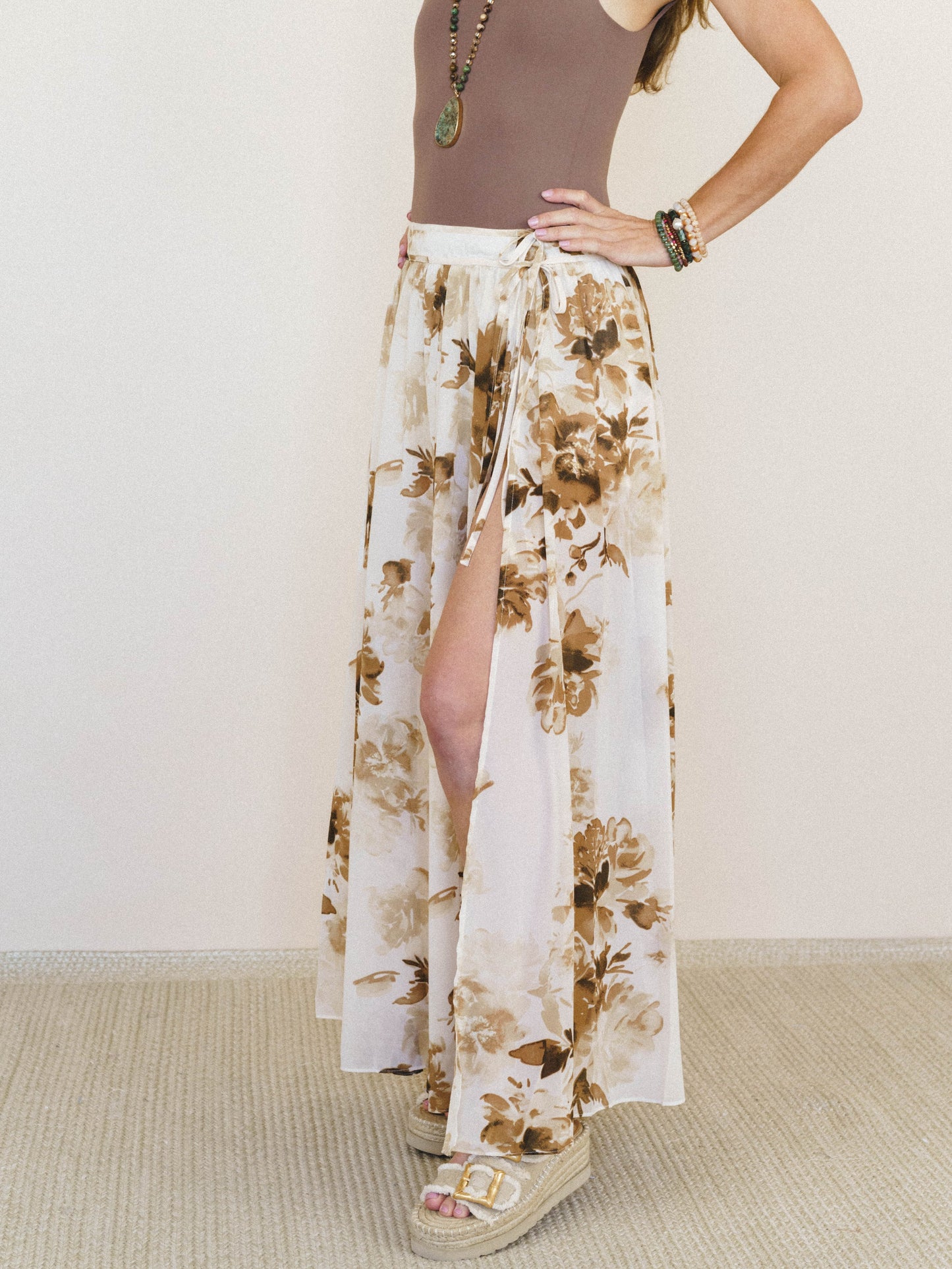 Sepia Spring Maxi Skirt - Sand