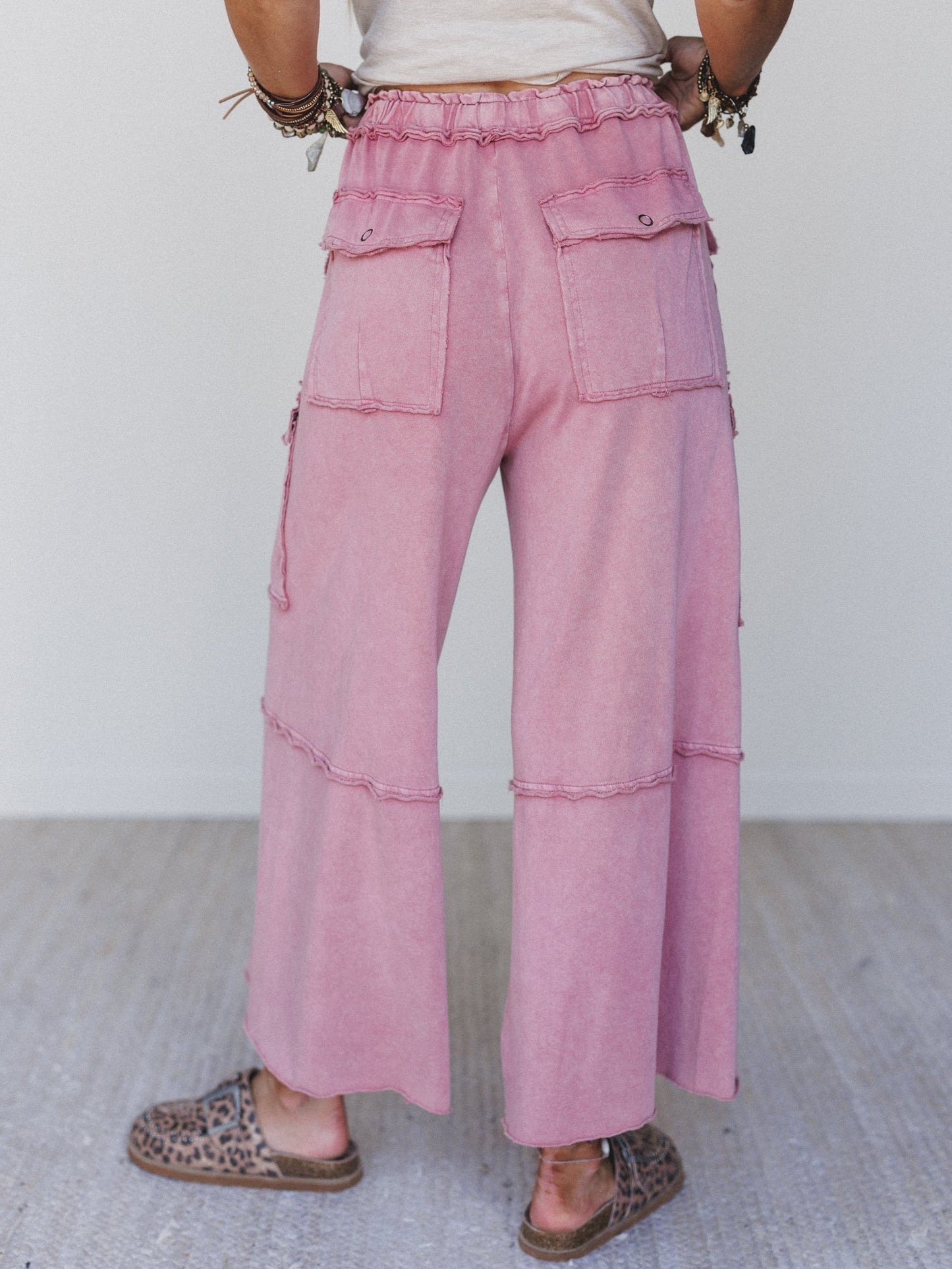 Game On Cargo Wide Leg Pant - Burgundy