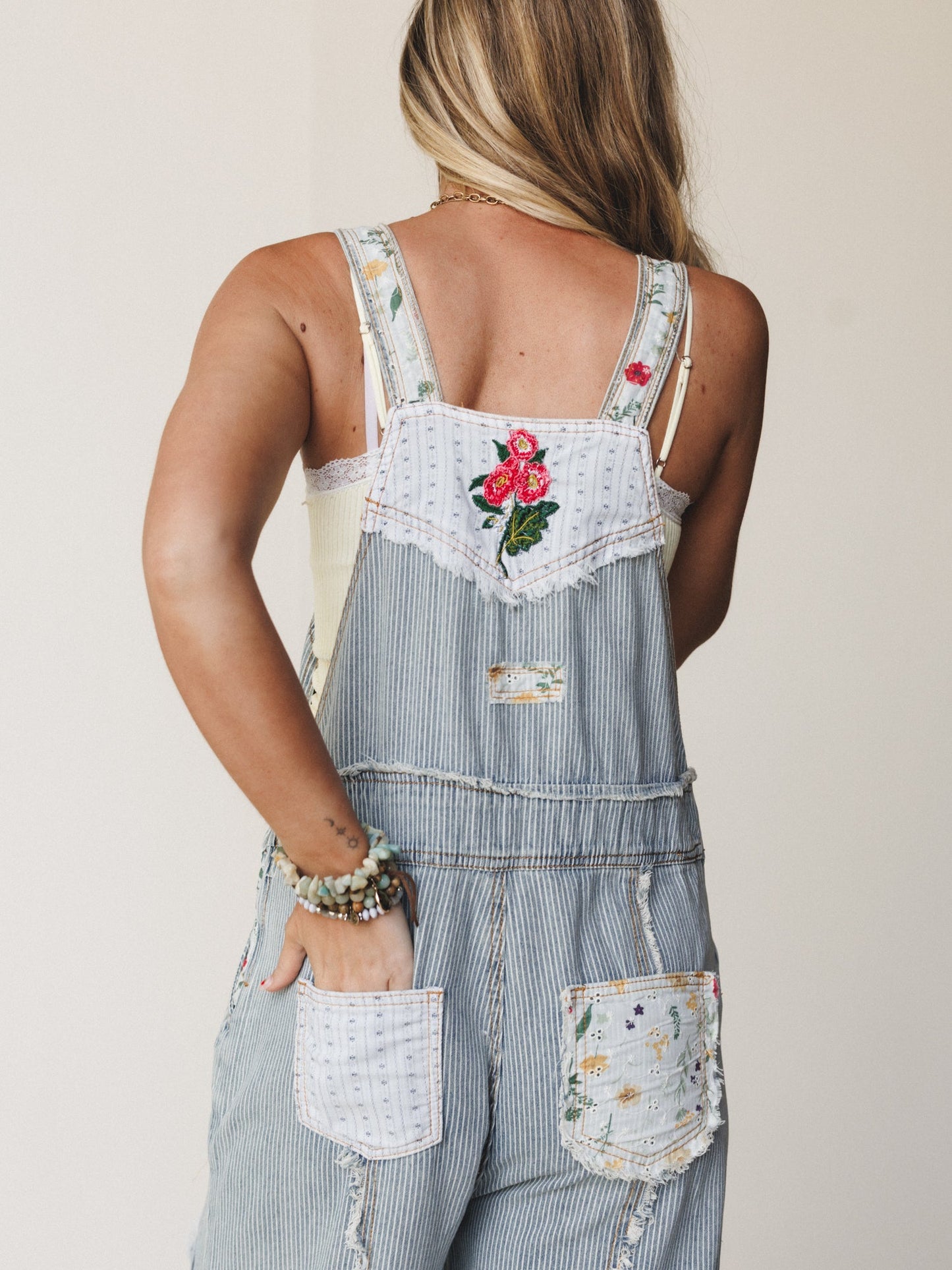 Sights on Soaring Overalls - Denim Stripe