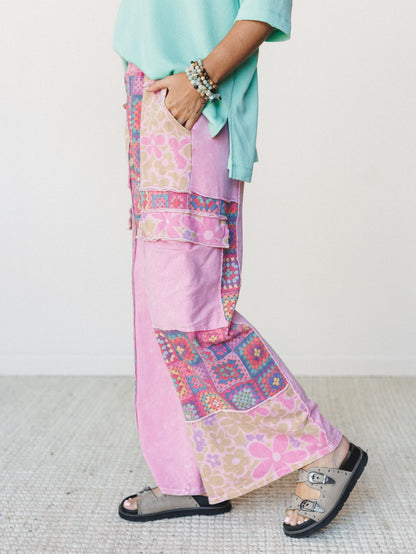 Desert Collage Pants - Bubble Gum