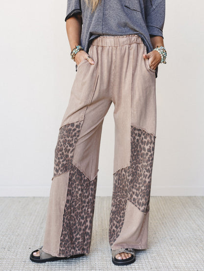 Printed Spirit Wide Leg Pants - Latte