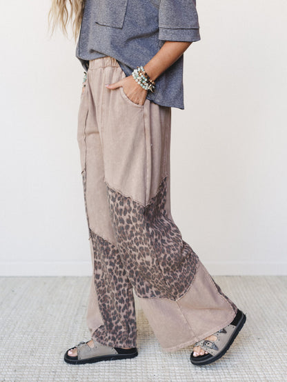 Printed Spirit Wide Leg Pants - Latte