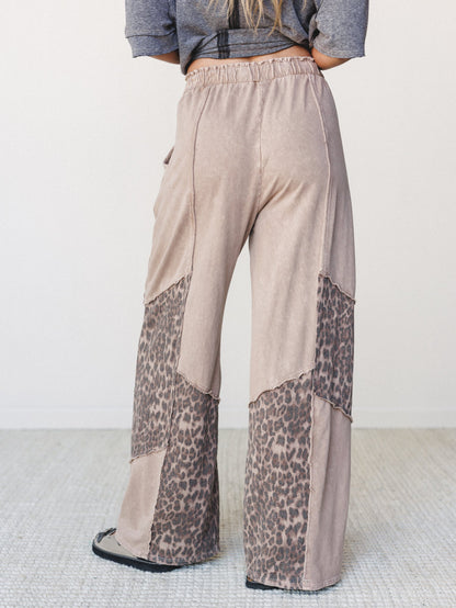 Printed Spirit Wide Leg Pants - Latte