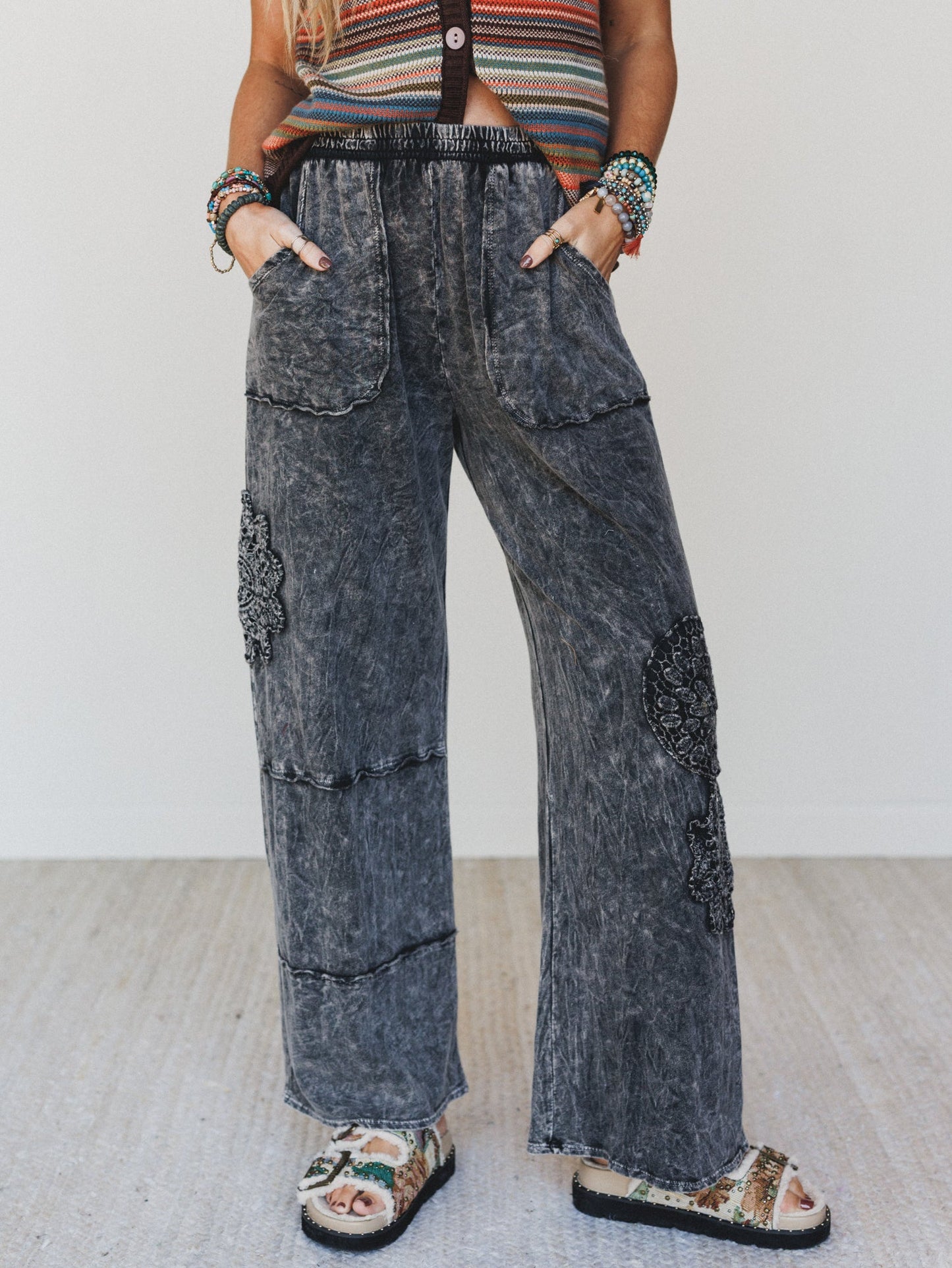Kamilla Wide Leg Pants - Black