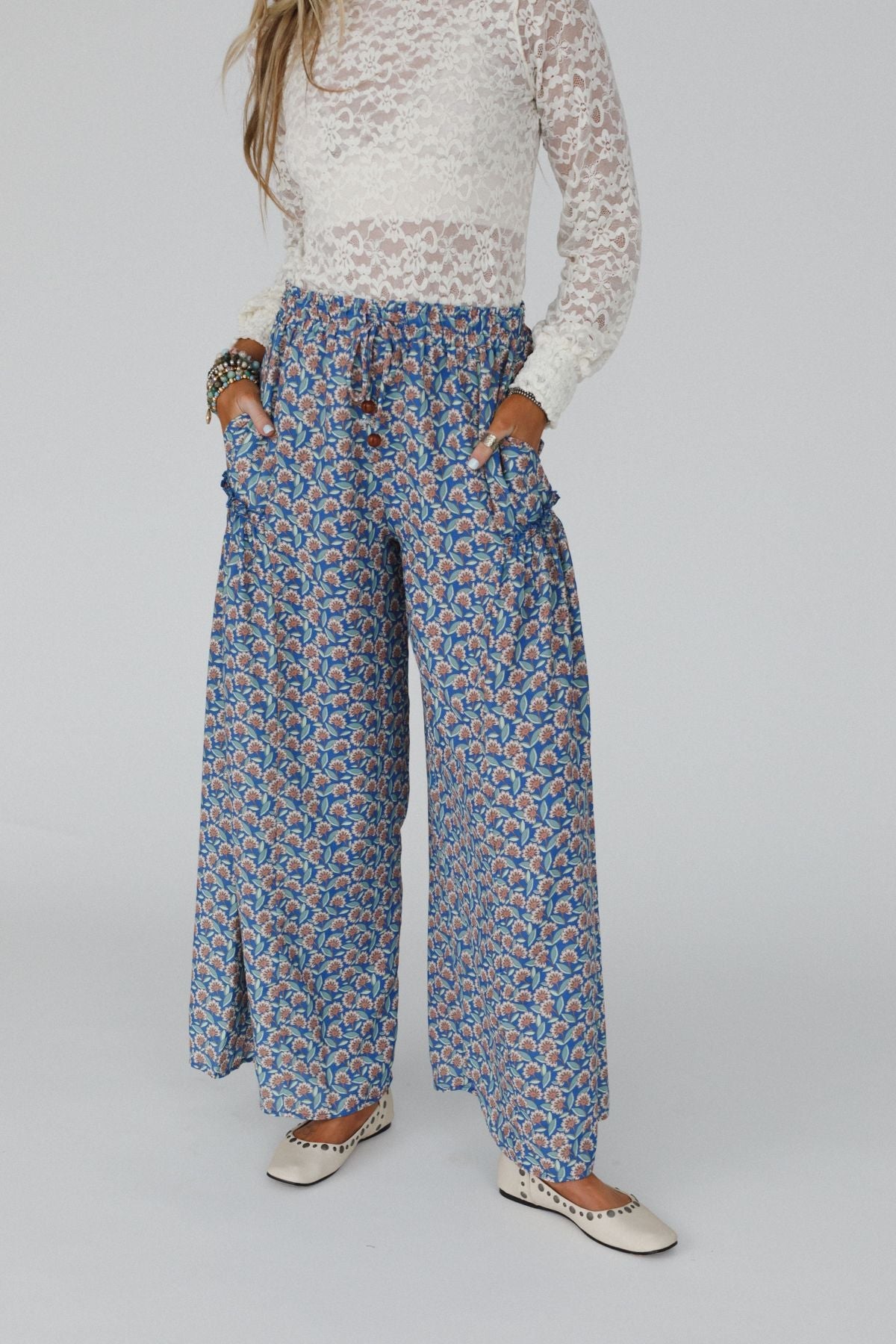 The Nest Petal Trails Wide Leg Pants - Denim