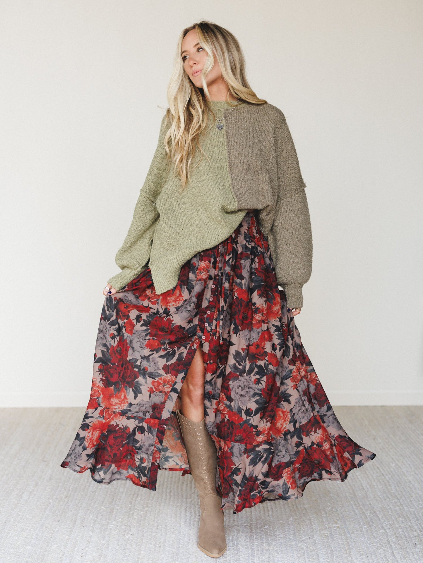 Lunar Bloom Skirt - Natural