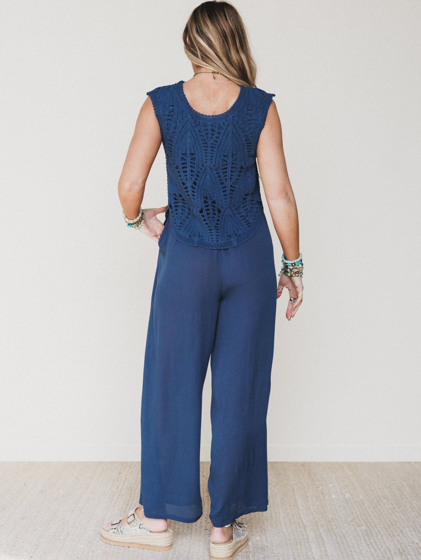 Jolene Wide Leg Jumpsuit - Navy