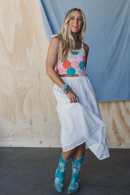 Briley Eyelet Skirt - Off White