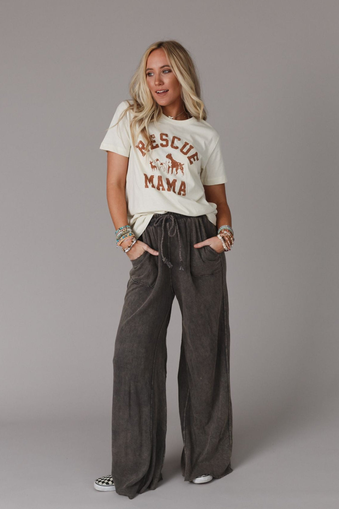 Relaxing Robin Wide Leg Pant - New Charcoal - Pre Order