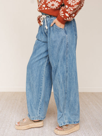 Easy Outlaw Wide Leg Pants - Denim