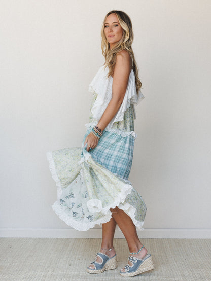 Nature Gathering Dress - Olive Multi