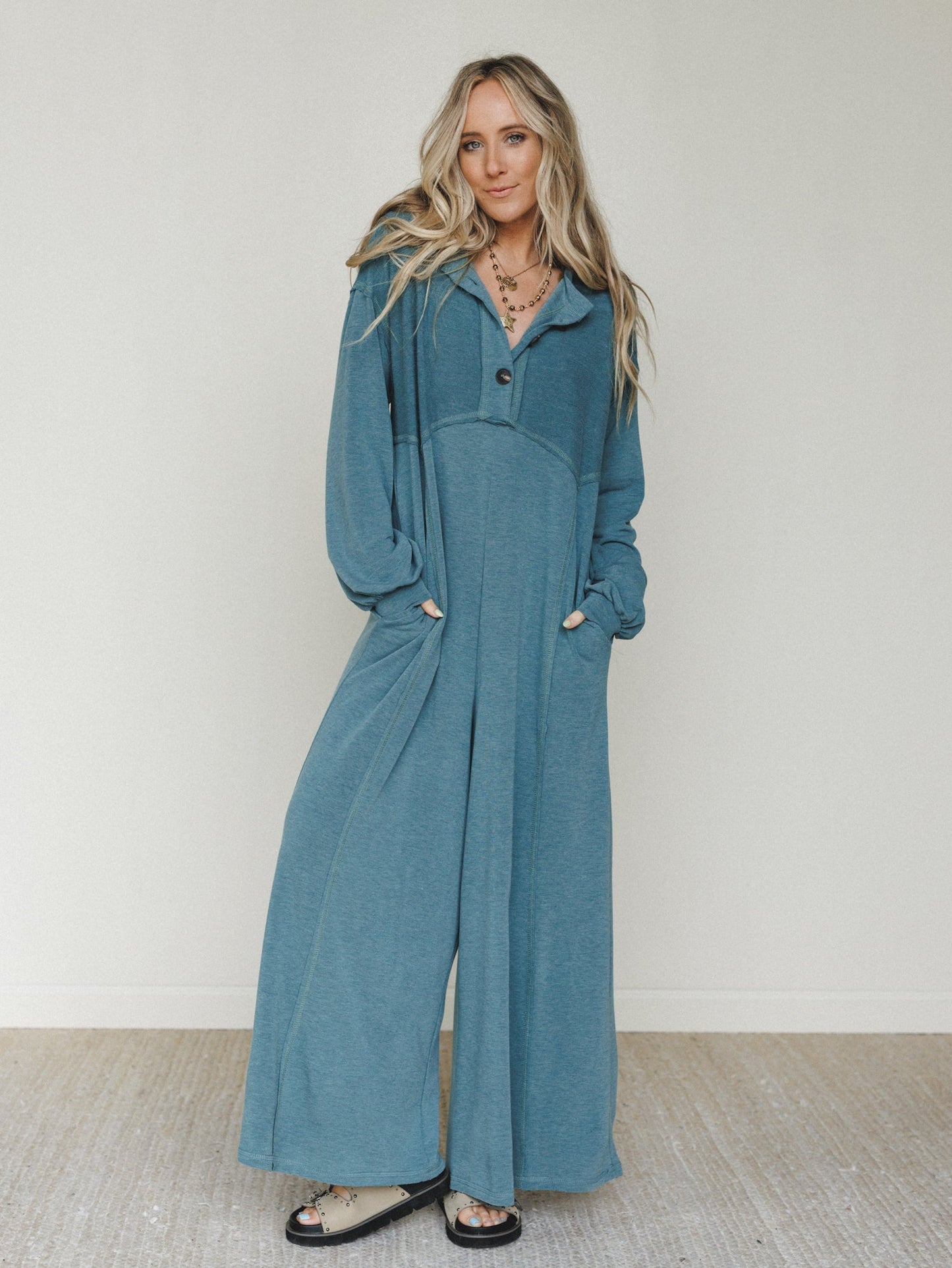 The Nest Sweet Nothings Jumpsuit - Teal