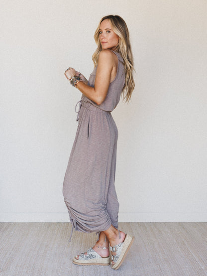 The Nest Solie Cinched Jumpsuit - Brown