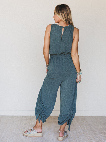 The Nest Solie Cinched Jumpsuit - Green Olive
