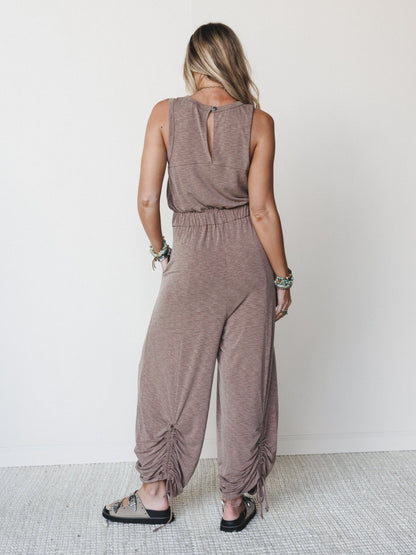 The Nest Solie Cinched Jumpsuit - Mocha