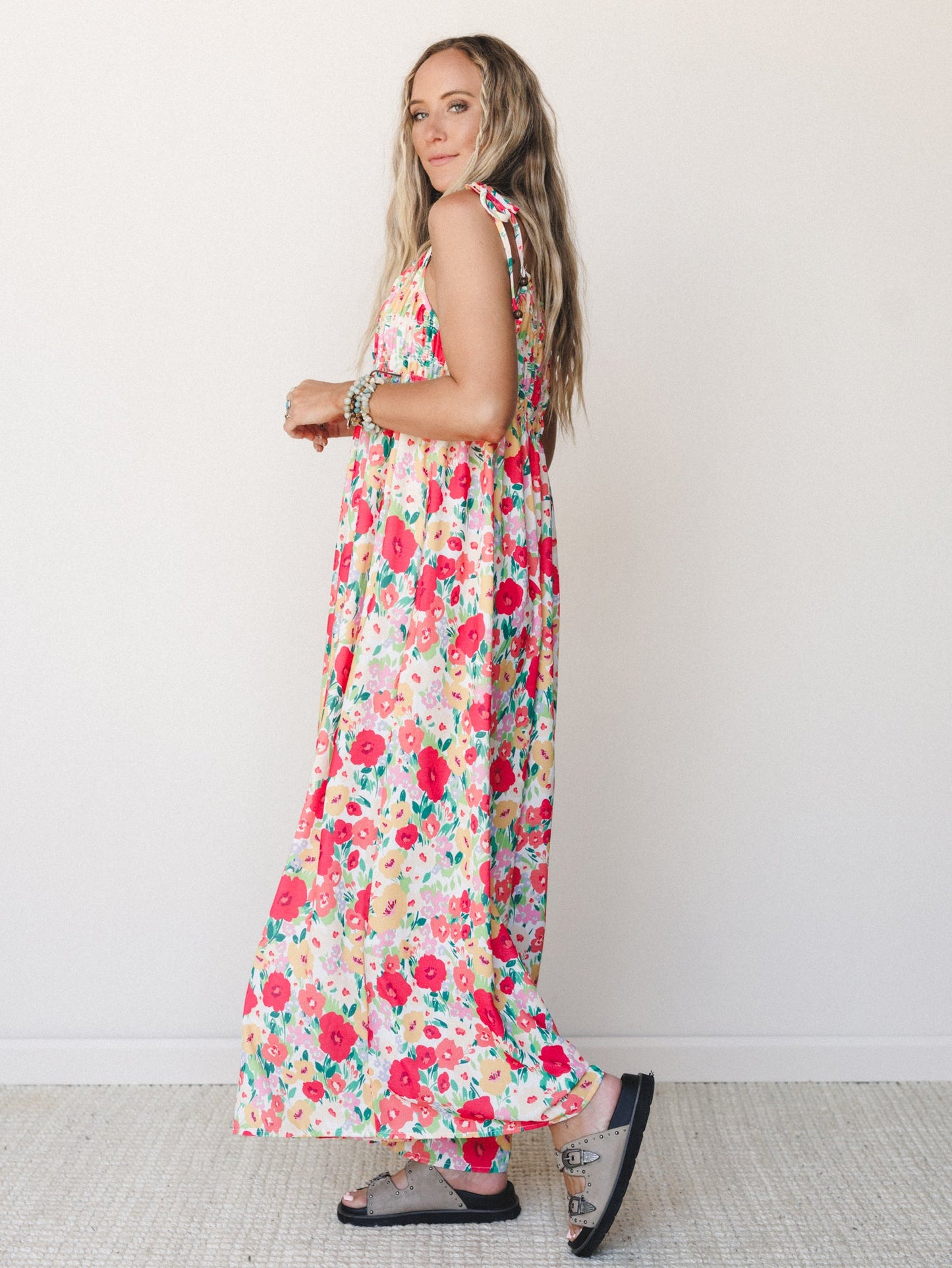 The Nest Bohemian Grace Jumpsuit - Red Floral