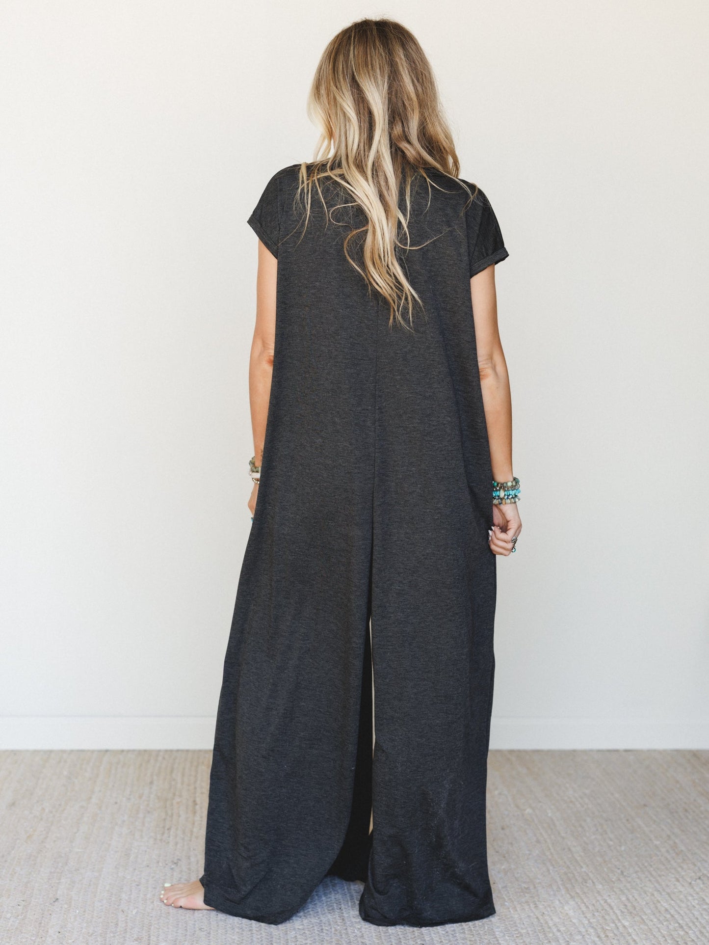 The Nest Davina Wide Leg Jumpsuit - Charcoal