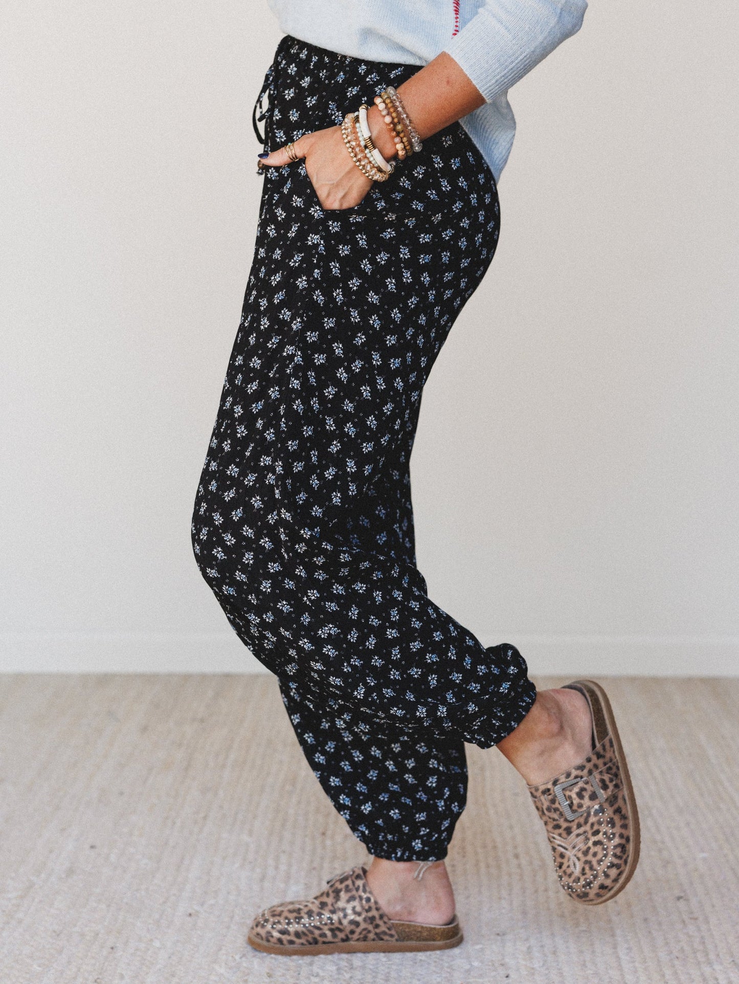 The Nest Emberlyn Wide Leg Cinched Pants - Black