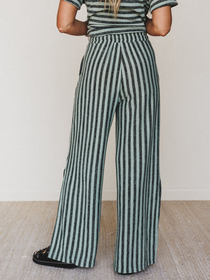 The Nest Ibiza Breeze Drawstring Pants - Sage Black